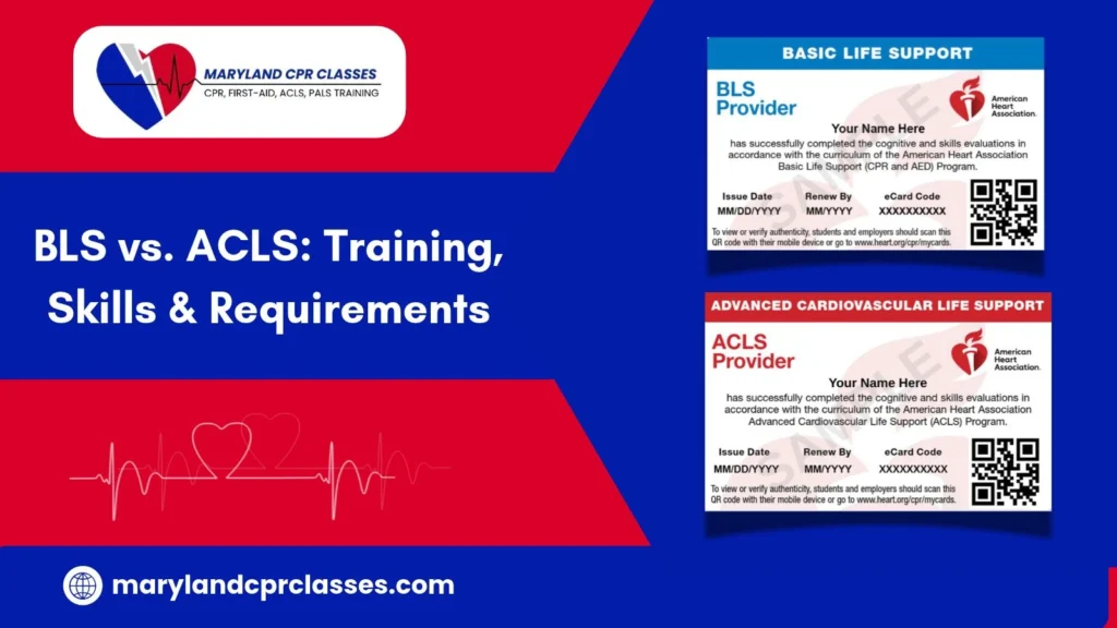 bls vs acls training skills requirements