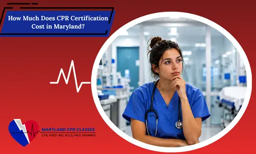 Young nurse thinking about CPR certification costs in Maryland
