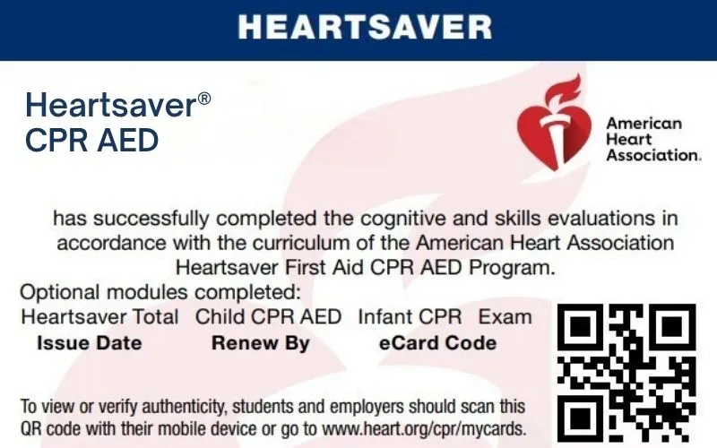 heartsaver cpr aed ecard