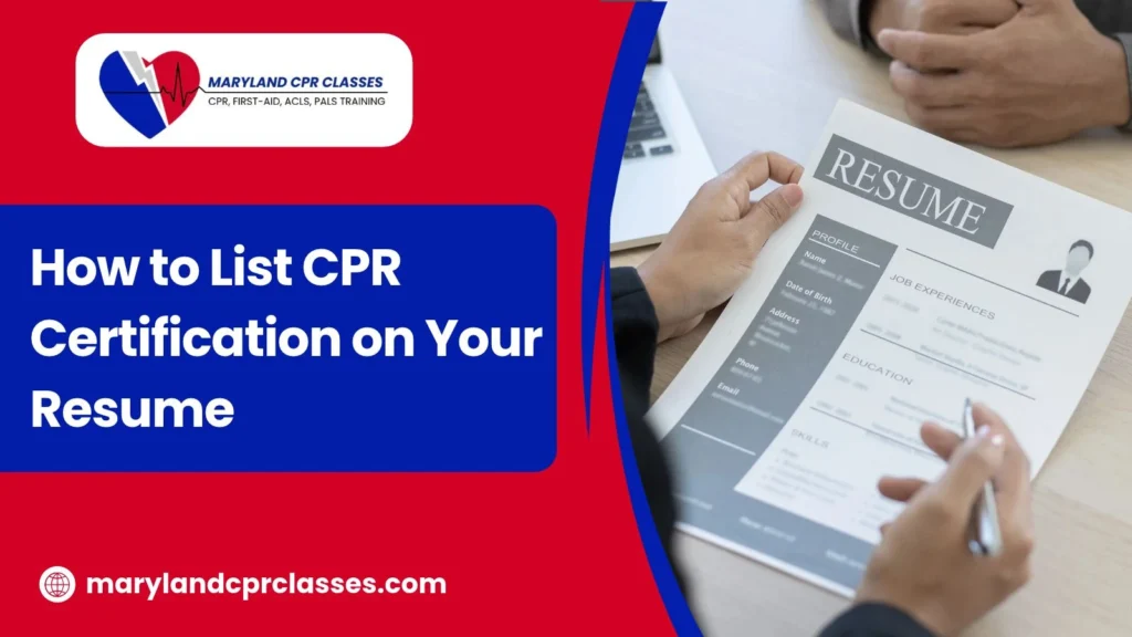 how to list cpr certification on resume